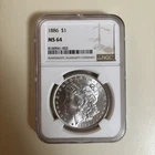 1886 Philadelphia Morgan Silver Dollar $1 NGC MS 64