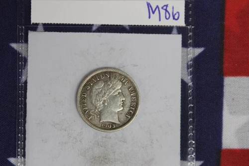 1903-O Silver Barber Dime - Fine Condition (M86)