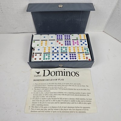 Vtg 1993 Domino by Cardinal 55 pieces Set in Gray Vinyl Case with Instructions