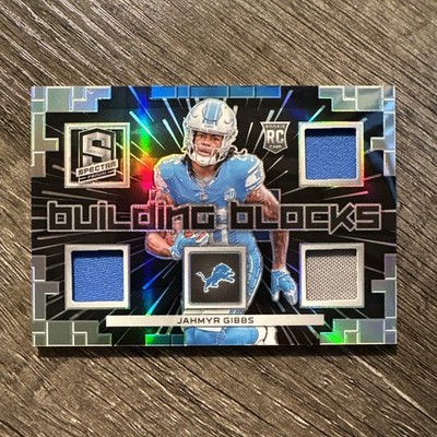 Jahmyr Gibbs 2023 Panini Spectra #BBL-JGI Building Blocks Rookie Patch RC 20/75