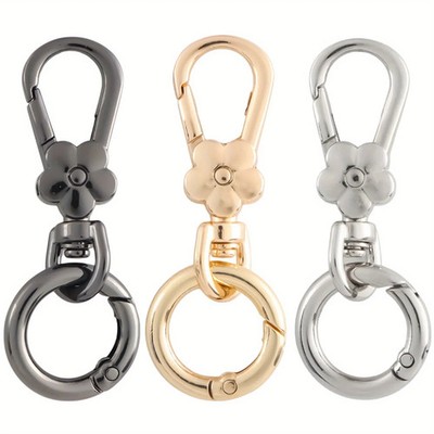2pcs Metal Flower Keychains Keyring Ring Clip Holder Organizer for Home Car Keys