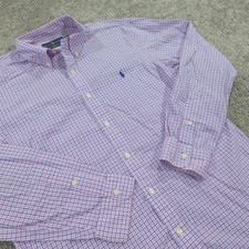 Ralph Lauren Shirt Mens Large Button Down Small Pony Tattersall Check