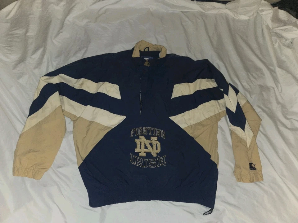 Chaqueta De Colección Años 90 Notre Dame Lucha Irlandesa Starter Para Hombre XL Logo Delantero Trasero Foto 2 de 4