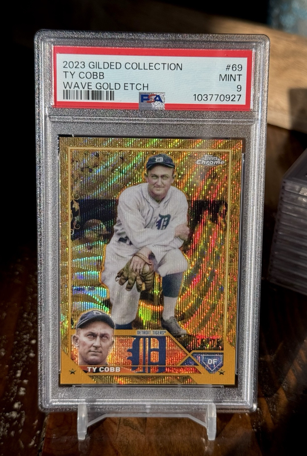 Ty Cobb Gold Wave /75 2023 Topps Gilded Refractor Collection PSA 9 Detroit Tiger