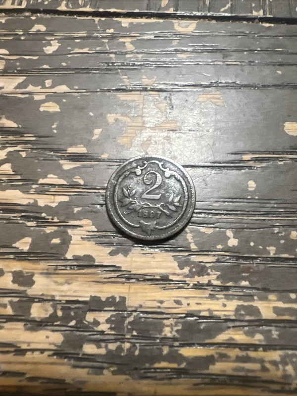 1897 Austrian 2 Heller Coin