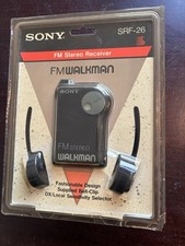 Sony SRF-26 FM Radio NEW NOS sealed w headphones pkg shows light discoloration