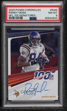 2020 Panini Chronicles NFL 100 Signatures Randy Moss PSA 8 Auto HOF 1q7