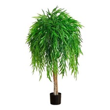 Nearly Natural 4ft Artificial Willow Tree Real Touch in Green