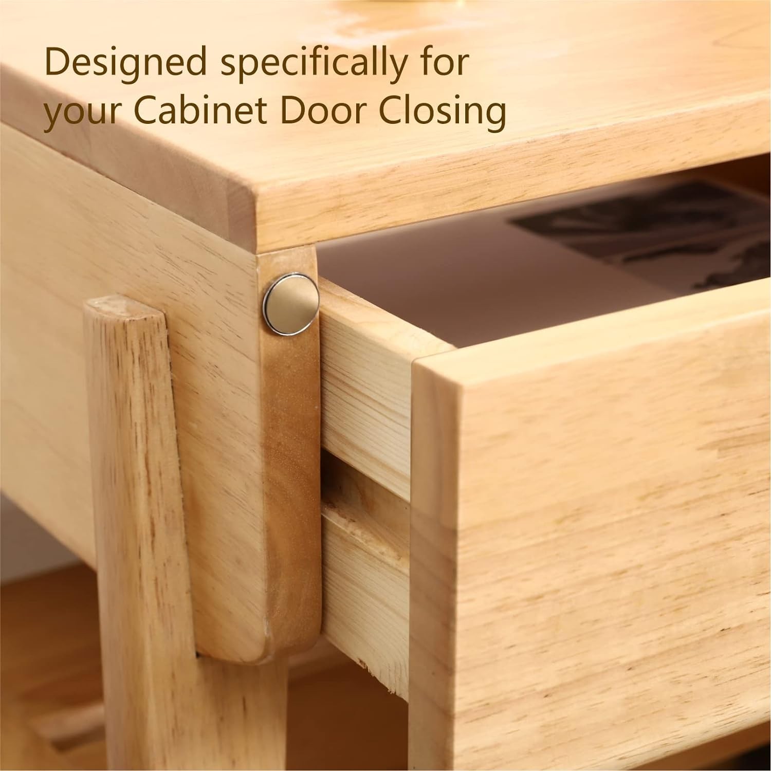 Mousike Magnetic Door Catch Ultra Thin Cabinet Magnets 4 Pack, Silvery white 