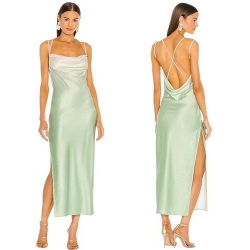 Michael Costello REVOLVE Porter Midi Dress in Mint Ombre Size S retail $218