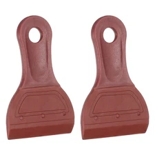 2pcs Small Squeegee 2 Inch Soft Rubber Blade for Desktop Screen Printing, Red