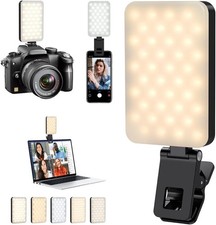 Luz para selfies para , luz port til con clip , anillo de luz LED recargable