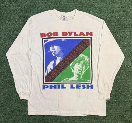 Phil Lesh Bob Dylan Concert Tour Long-Sleeve Sh 1990s vintage concert t-shirt, vintage, size XL, single stitch, B+ condition
