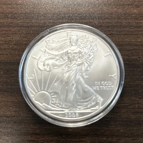 2008 Walking Liberty American Eagle One Dollar 1 Oz. Fine Silver Coin Ubgraded