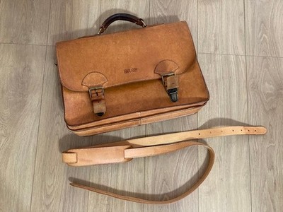 Bree Briefcase Shoulder Bag Strap Tanned leather Brown Authentic Used From Japan