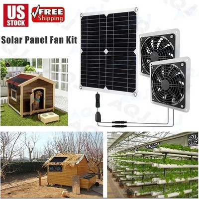 Solar Panel Fan kit, 30W Solar Powered Fan with Dual IP57 Waterproof Fans