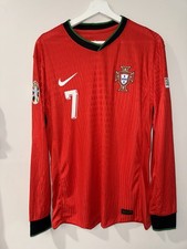 PUMA Mens Portugal 2024 RONALDO #7Home Long Sleeve Jersey Euros Large 