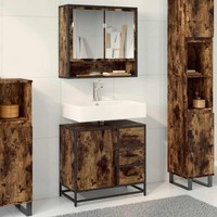 Waschbeckenunterschrank RäUchereiche 65X33X60 Cm Holzwerkstoff