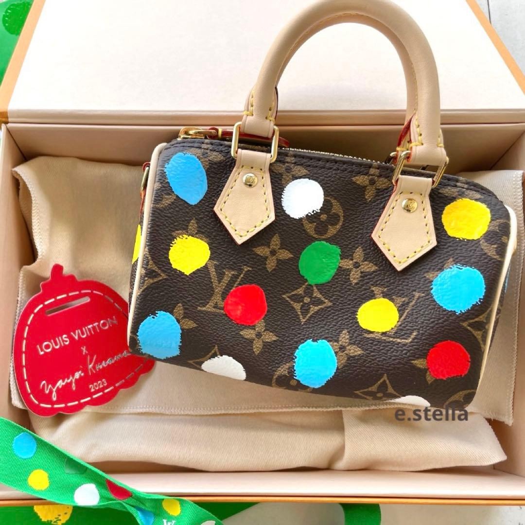 Louis Vuitton Yayoi Kusama Nano Speedy Hand Shoulder Bag