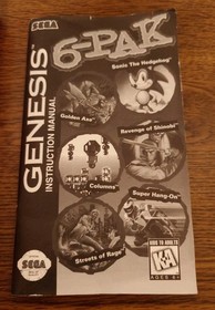 Genesis 6-Pak COMPLETE CIB Clamshell Variant (Sega Genesis, 1995) Hangtab Pack