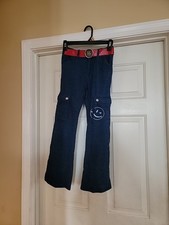 Vintage Joe Boxer Girls Pants Sz 8 Blue Fit  Flare Pockets