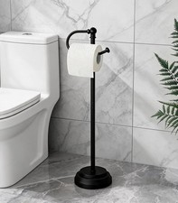 Freestanding Toilet Paper Holder,Matte Chrome Finish w/Weighted Non-Slip Base