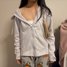 All in Motion Women's Purple and White Hoodie stains can be washed out easily