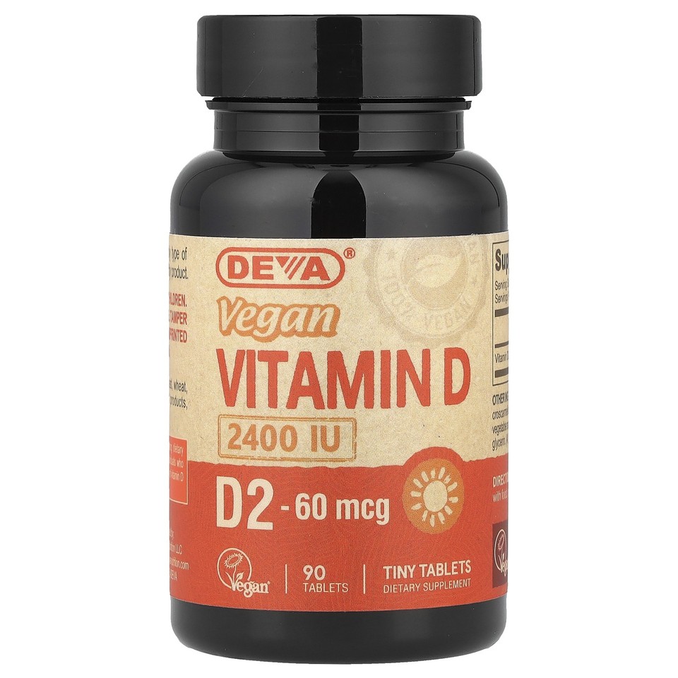 Vegan Vitamin D2, 60 mcg (2,400 IU), 90 Tablets