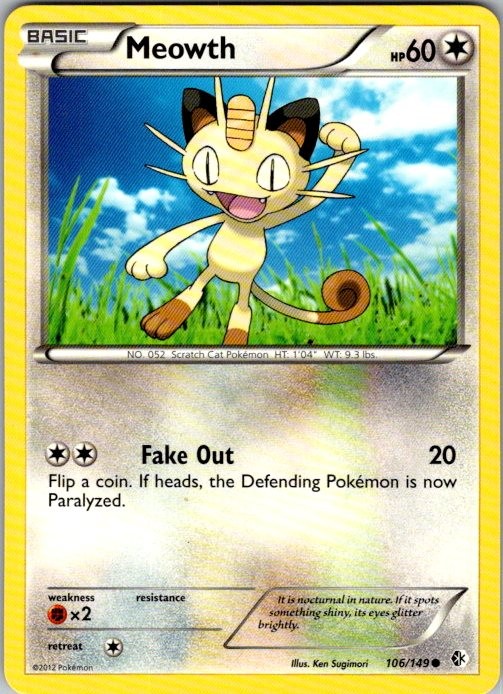 Meowth Normal Common Boundaries Crossed 106/149 LP