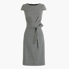 J. Crew Tie-Front Mini Houndstooth Dress