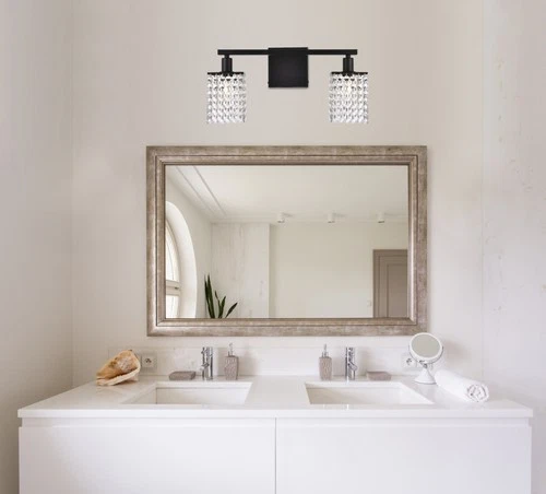 Elegant Lighting LD7008 Phineas 2 Light 18"W Bathroom Vanity - Black - Picture 10 of 12