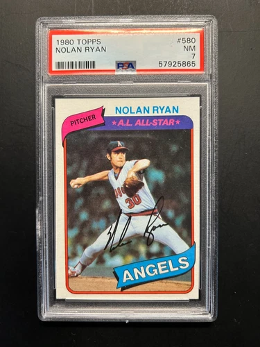 1980 Topps Baseball #580 NOLAN RYAN PSA 7 Near Mint California Angels HOF