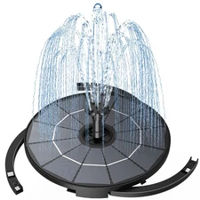 AISITIN 2.8W Solar Fountain Pump for DIY Water Feature Outdoor with Nozzles
