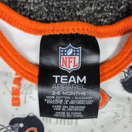 Chicago Bears Einteiler Baby Jungen 3/6 Monate weiß geometrisch Unisex NFL Football - Bild 2 von 5