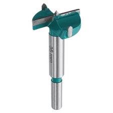 Forstner Drill Bit 1-3/8" (35mm) Carbide Wood Hinge Hole Opener Round Shank