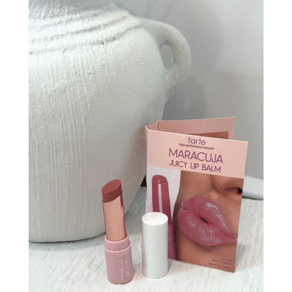 Bálsamo labial jugoso maracuyá TARTE en rosa 0,0246 oz/0,7 g tamaño mini BN Foto 2 de 4
