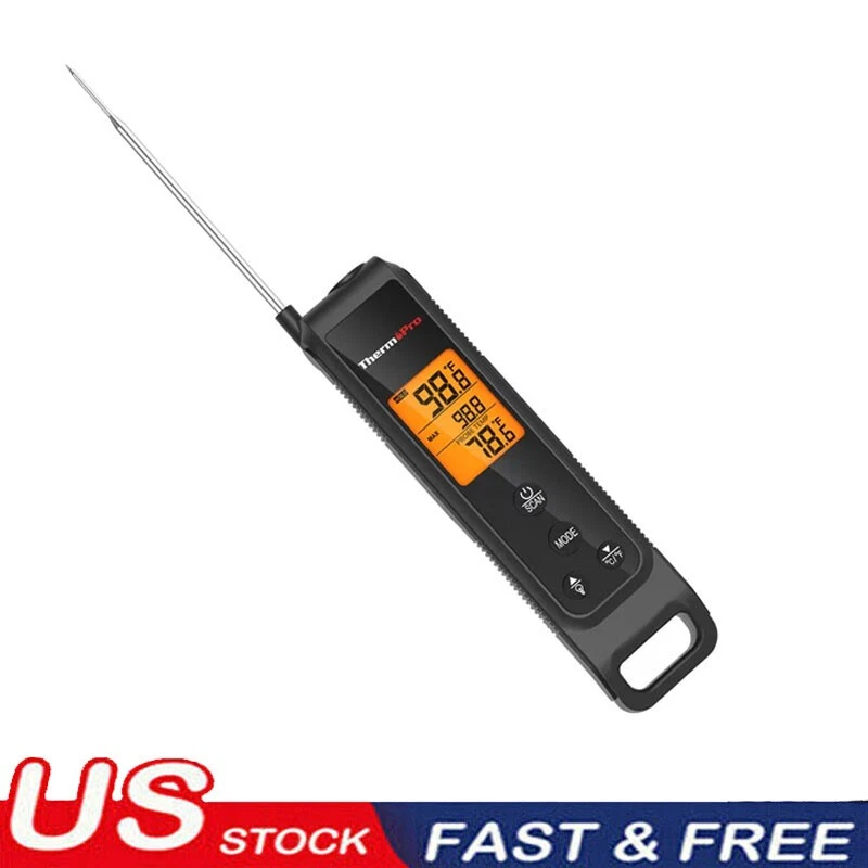 2-in-1 Infrared Thermometer&Instant Read Meat Thermometer for Grilling BBQ Pizza