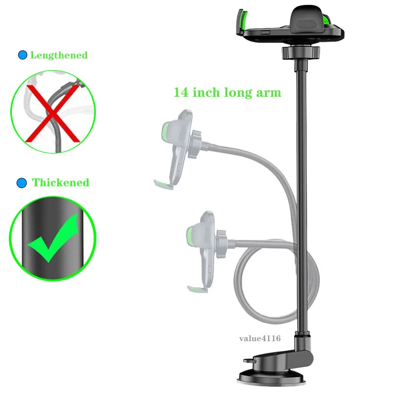 360° Car Windshield Mount Cradle Holder Stand For Cell Phone iPhone Samsung - Image 4 of 4