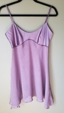 Victoria Secret Sz Small Dark Purple Lavander Satin Chemise Slip Lingerie New
