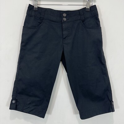 Kathmandu Short Women 8 (28 in Waist) Slim Fit Black Cotton Blend Casual Hiking