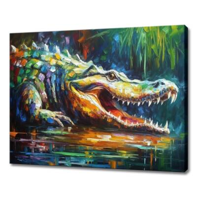 Alligator Painting Wall Art Canvas Unframed Print Art