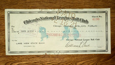 1921 Chicago Cubs, SIGNED Payroll Check: Jack Doyle (Died 1958)