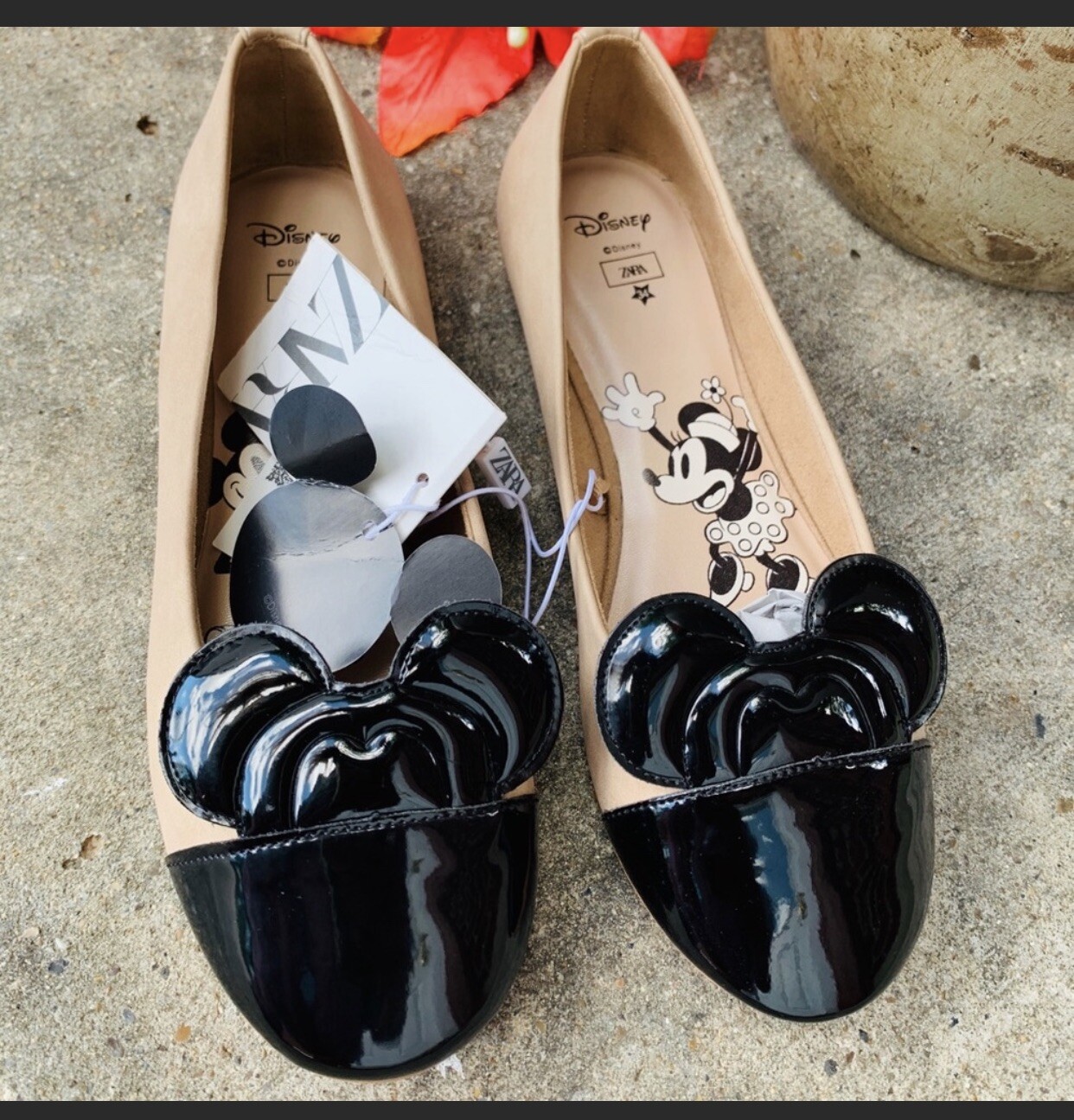 ZARA MINNIE MOUSE ©DISNEY BALLET FLATS Tamaño 13.5