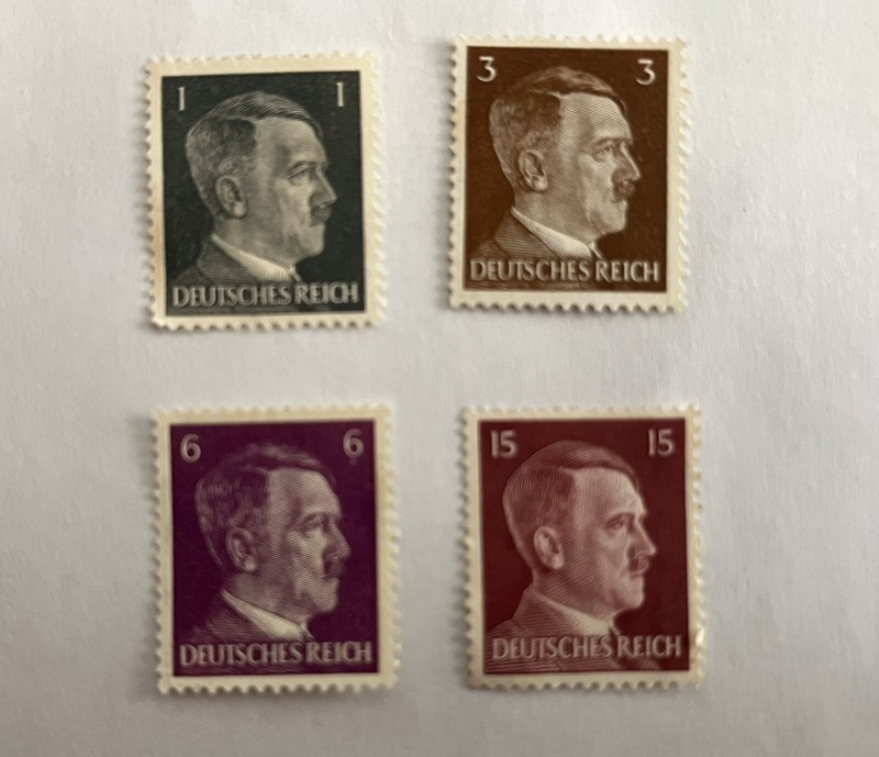 1941 Germany Deutsches Reich Adolf Hitler, 1, 3, 6 and 15 Stamps