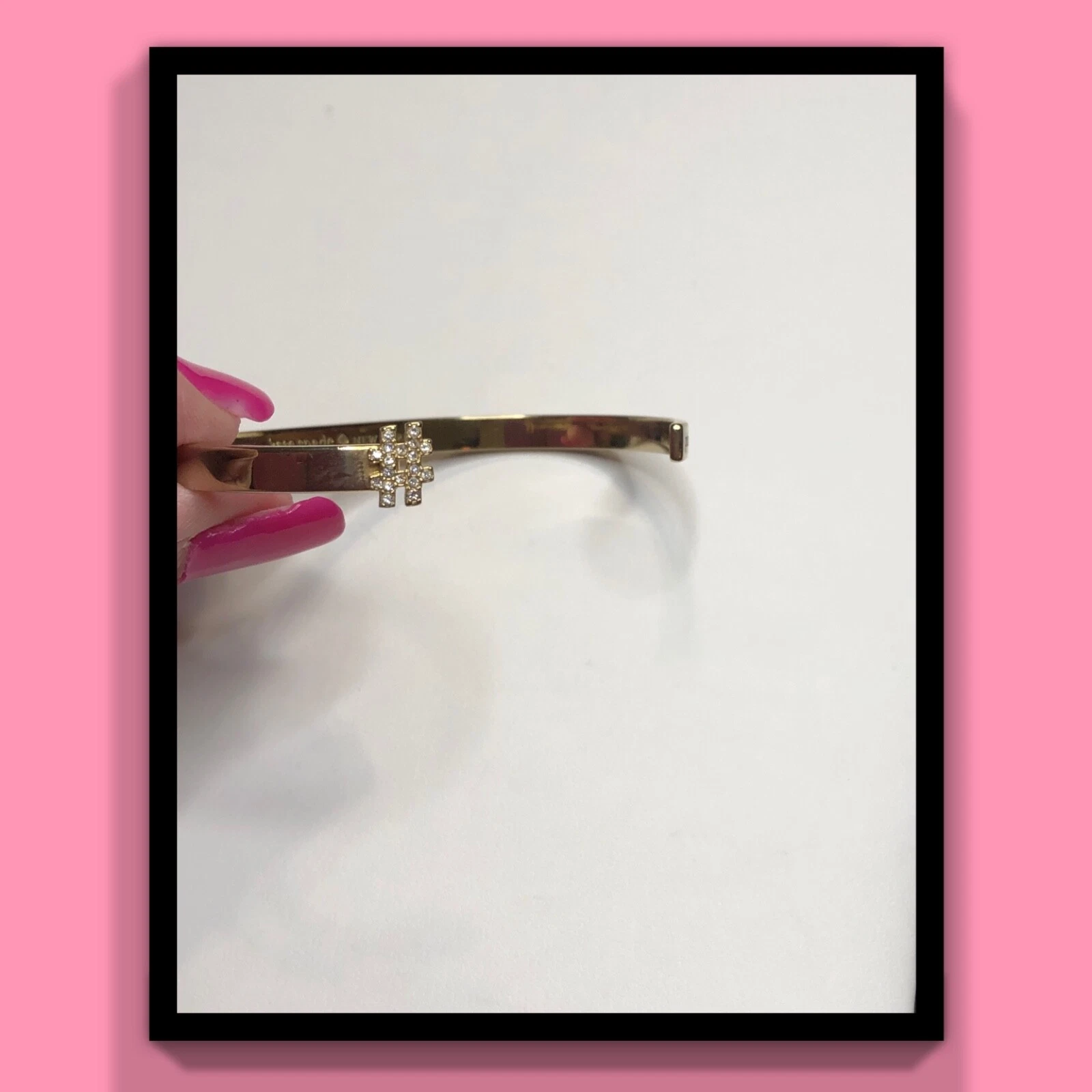 Bracciale Kate Spade New York tono oro festa di 2 strass aperti #