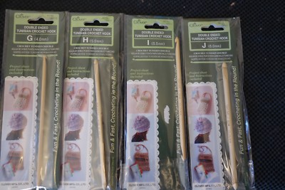 Clover Bamboo Tunisian Double-ended Crochet Hooks GHIJ  