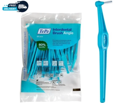 TePe Angle Interdental Brushes – 0.6mm Blue – Size 3 Medium gaps (Pack of 25)