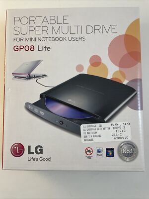 LG Portable Super Multi Drive GP08 Lite USB 2.0 GP08NU6B Notebook