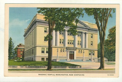 Freimaurer Tempel Manchester New Hampshire NH Leinen 1940