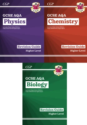 New CGP Grade 9-1 GCSE AQA Revision guides Biology Physics Chemistry 3 Books Set